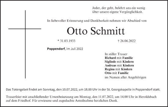 Anzeige von Otto Schmitt von MGO