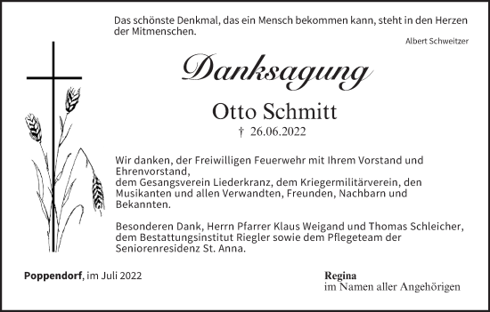 Anzeige von Otto Schmitt von MGO
