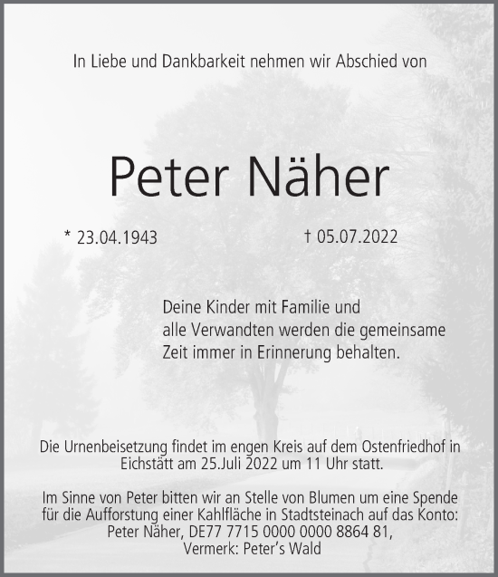 Anzeige von Peter Näher von MGO