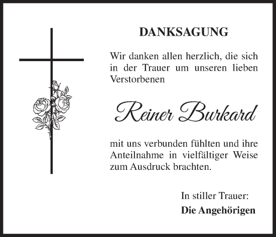 Anzeige von Reiner Burkard von MGO
