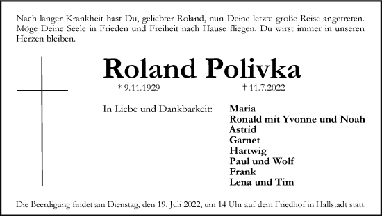 Anzeige von Roland Polivka von MGO