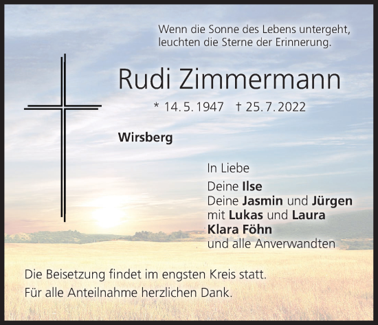 Anzeige von Rudi Zimmermann von MGO