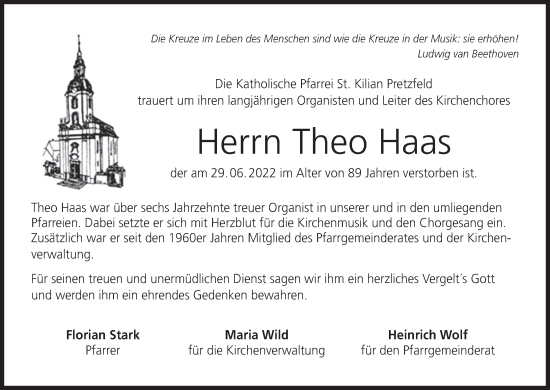 Anzeige von Theo Haas von MGO