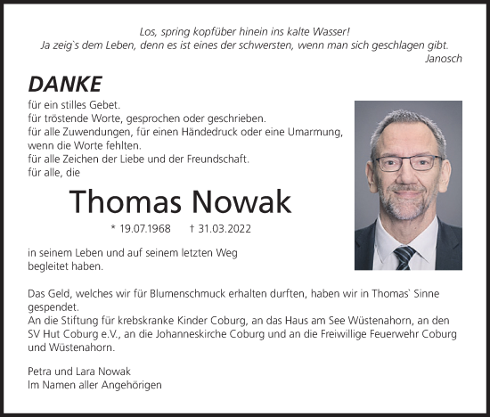 Anzeige von Thomas Nowak von MGO