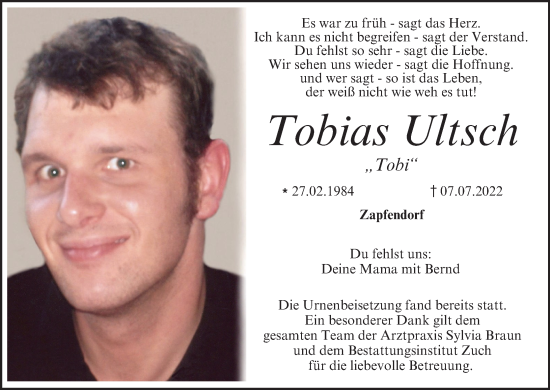 Anzeige von Tobias Ultsch von MGO