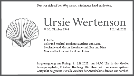 Anzeige von Ursie Wertenson von MGO