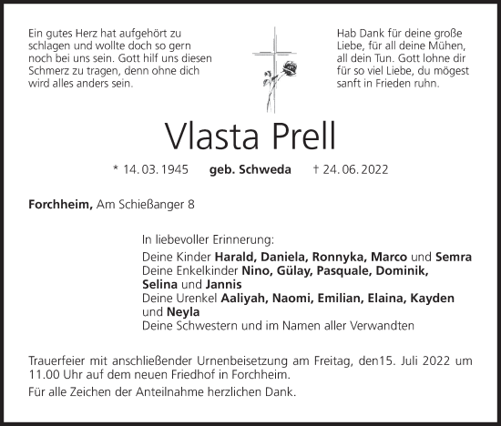 Anzeige von Vlasta Prell von MGO