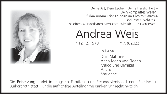 Anzeige von Andrea Weis von MGO