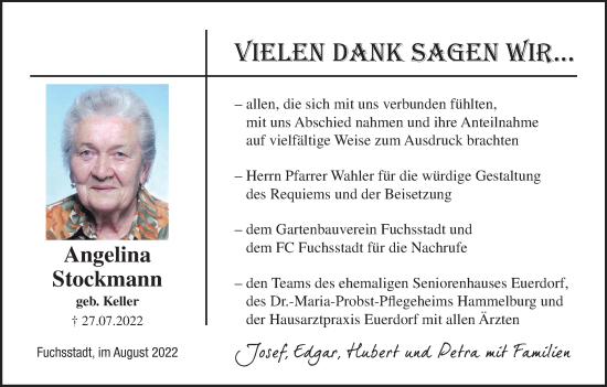 Anzeige von Angelina Stockmann von MGO