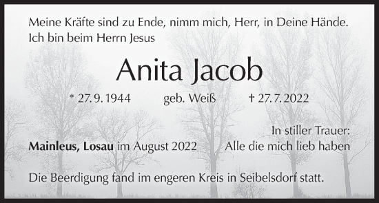 Anzeige von Anita Jacob von MGO