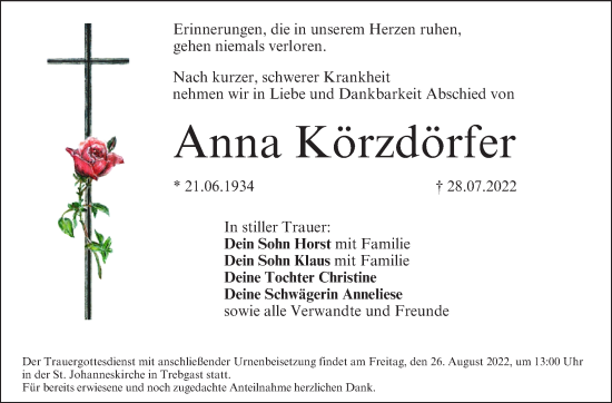 Anzeige von Anna Körzdörfer von MGO