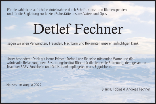 Anzeige von Detlef Fechner von MGO