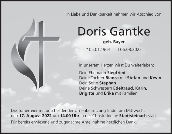 Anzeige von Doris Gantke von MGO