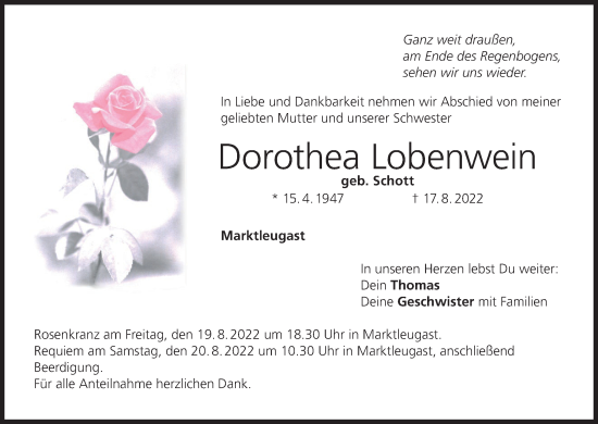 Anzeige von Dorothea Lobenwein von MGO