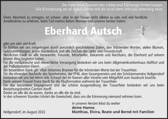 Anzeige von Eberhard Autsch von MGO