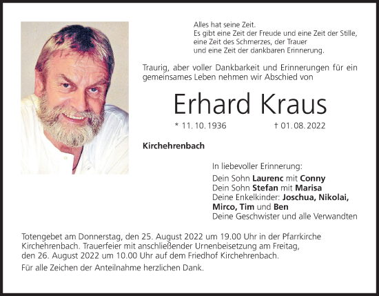 Anzeige von Erhard Kraus von MGO