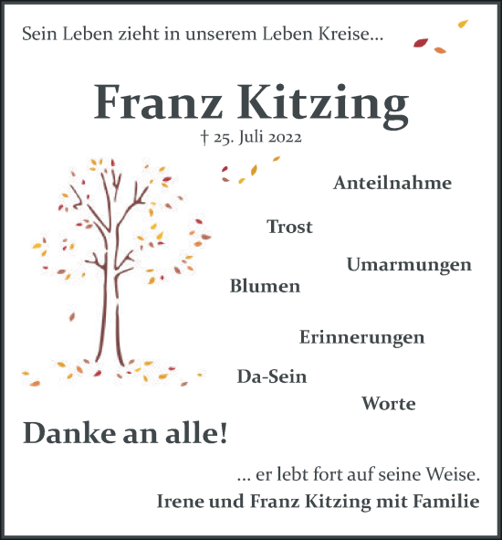 Anzeige von Franz Kitzing von MGO