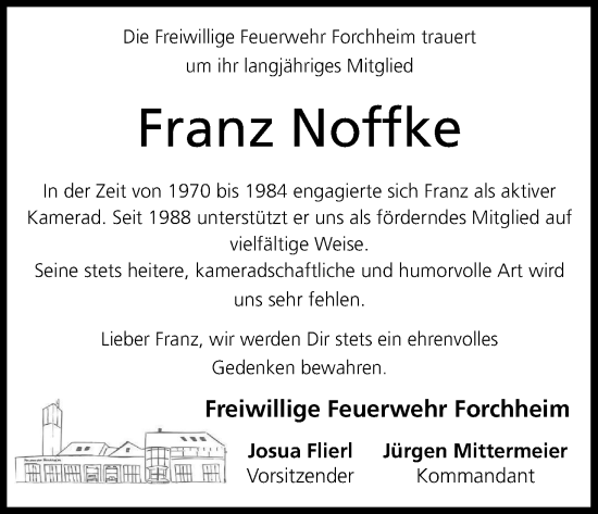 Anzeige von Franz Noffke von MGO