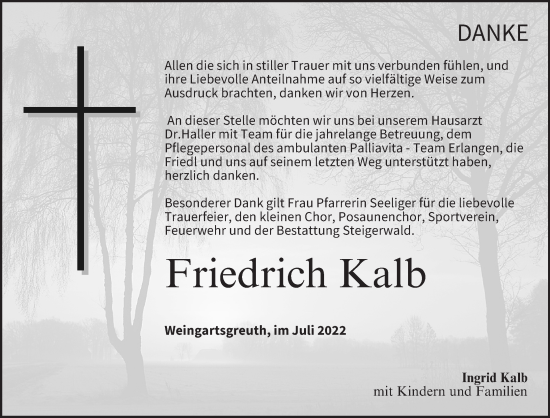 Anzeige von Friedrich Kalb von MGO