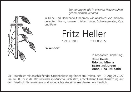 Anzeige von Fritz Heller von MGO