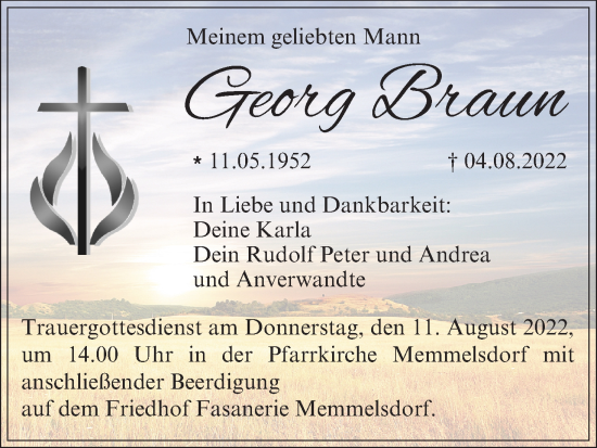 Anzeige von Georg Braun von MGO