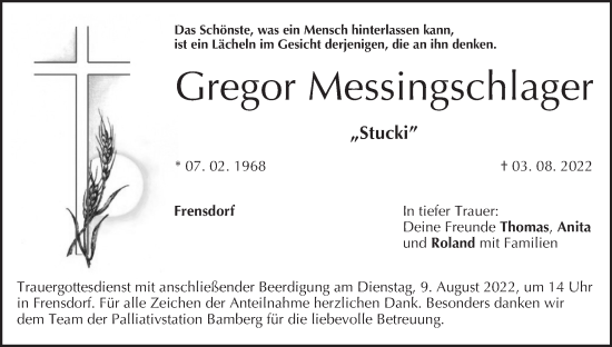 Anzeige von Gregor Messingschlager von MGO