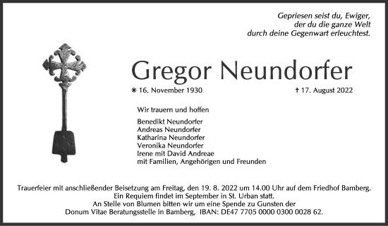 Anzeige von Gregor Neundorfer von MGO