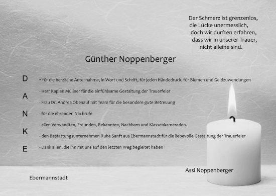 Anzeige von Günther Noppenberger von MGO