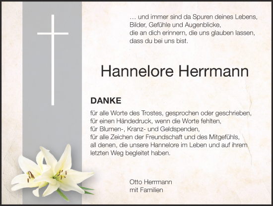 Anzeige von Hannelore Herrmann von MGO