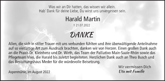 Anzeige von Harald Martin von MGO