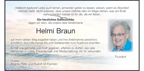 Anzeige von Helmi Braun von MGO