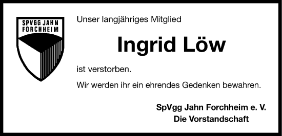 Anzeige von Ingrid Löw von MGO