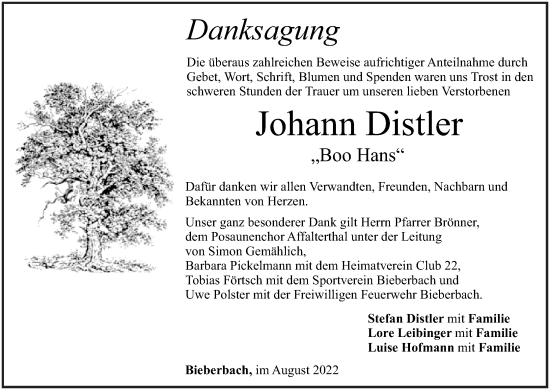 Anzeige von Johann Distler von MGO