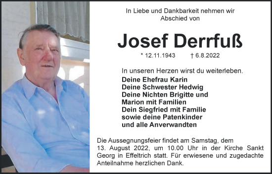 Anzeige von Josef Derrfuß von MGO