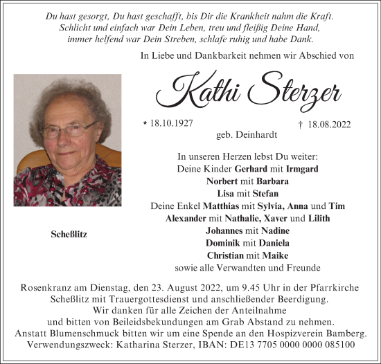 Anzeige von Kathi Sterzer von MGO