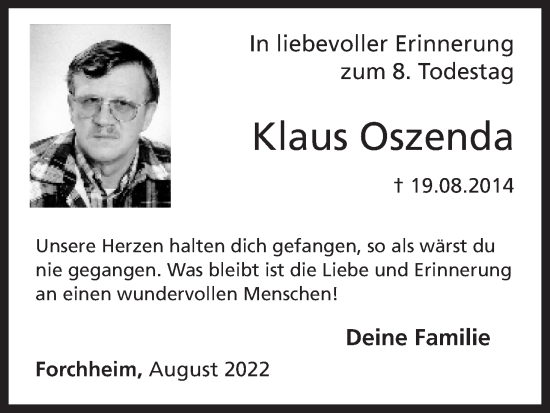 Anzeige von Klaus Oszenda von MGO