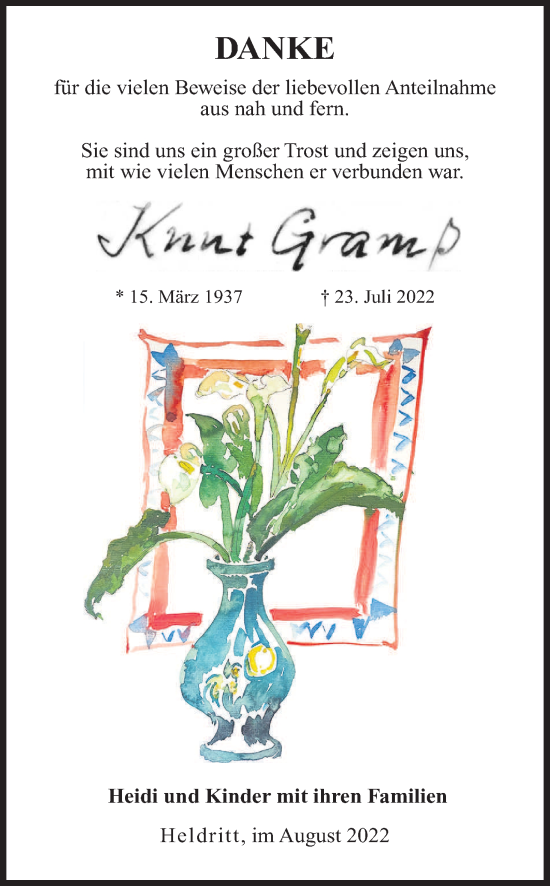 Anzeige von Knut Gramß von MGO