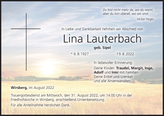 Anzeige von Lina Lauterbach von MGO