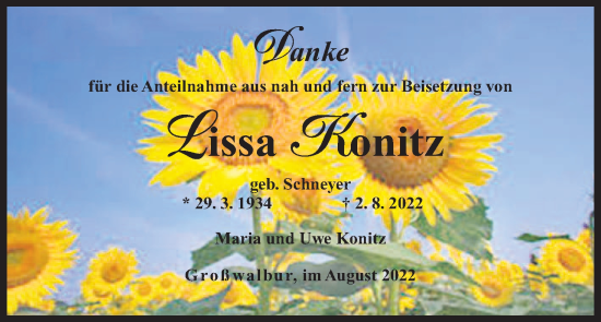 Anzeige von Lissa Konitz von MGO