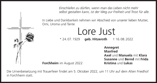 Anzeige von Lore Just von MGO
