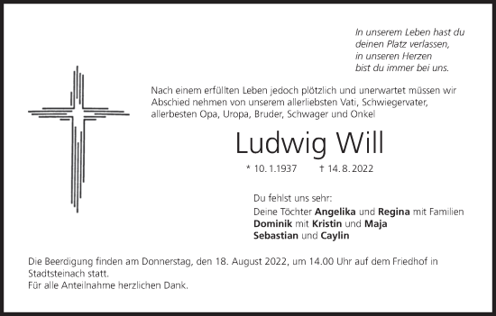 Anzeige von Ludwig Will von MGO