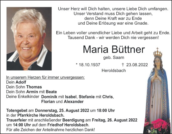 Anzeige von Maria Büttner von MGO