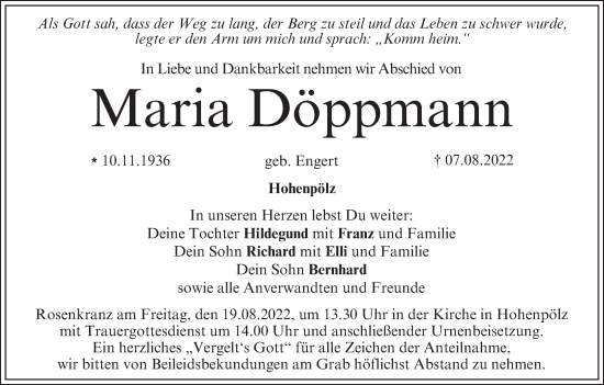 Anzeige von Maria Döppmann von MGO