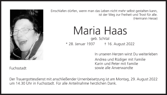 Anzeige von Maria Haas von MGO