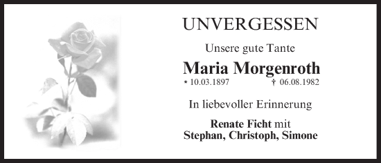 Anzeige von Maria Morgenroth von MGO