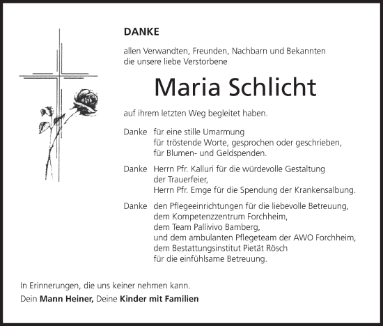 Anzeige von Maria Schlicht von MGO