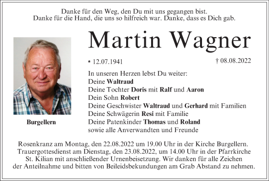Anzeige von Martin Wagner von MGO