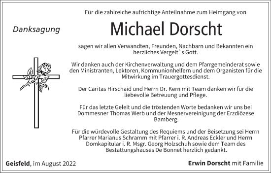 Anzeige von Michael Dorscht von MGO