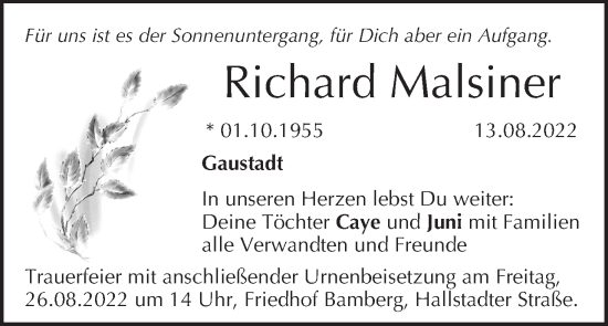 Anzeige von Richard Malsiner von MGO