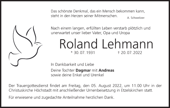 Anzeige von Roland Lehmann von MGO